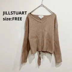 ジルスチュアート ニット トップス リプ網み Vネック 背中リボン レーヨンのサムネイル