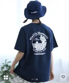新品♪バックプリント Tシャツ ネイビー