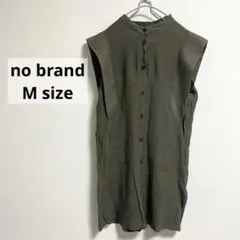 美品　ノーブランド　チュニック　ブラウス　シャツ　ノースリ　カーキのサムネイル