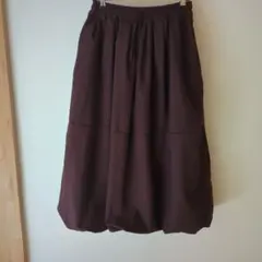 値下げ！エンジ色　バルーン ロング　スカート