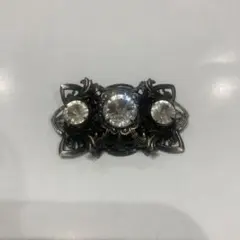 【値下げ】ヴィンテージ風 シルバー・ブラック ブローチ アンティーク