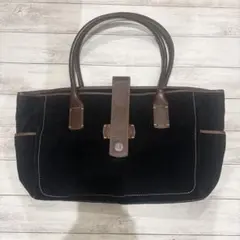 【美品】LAND END スエード トートバッグ 黒 ブラック