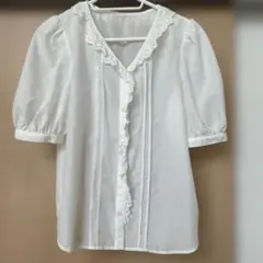 GU レディース　トップス　ブラウス　ホワイト　白　レース