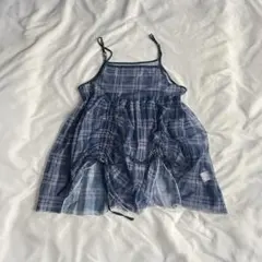 00's vintage チェック柄 フリル キャミソール 森ガール 古着