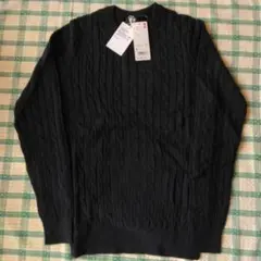 ユニクロコットンカシミヤケーブルクルーネックセーター Sサイズ