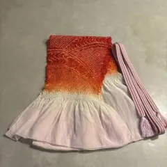 【訳あり】和装　帯締め帯揚げセット　紅白グラデーション