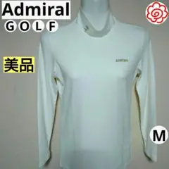 レディース ゴルフシャツ モックネック インナー 白 秋冬 M アドミラルゴルフ