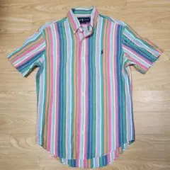 お値下げしました　Ralph Lauren マルチカラーストライプ半袖シャツ S