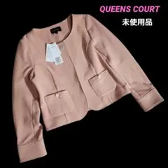 QUEENS COURT ノーカラージャケット 春秋 ストレッチ 85360