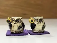 可愛いフクロウ　二つセット　小物　開運　【匿名配送】