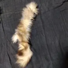 ブラウン・ベージュ リアルファー生地 約37cm