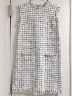 MSGM ノースリーブツイードワンピース フリンジ仕上げのサムネイル