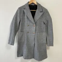 SHEIN シーイン ダブルボタンチェスターコート グレー Sサイズ 洗濯機OK
