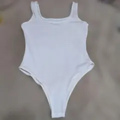 555 ホワイトボディスーツ　Lサイズ