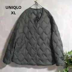 ユニクロ大きいサイズXLウルトラライトダウンリラックスジャケット モスグリーン