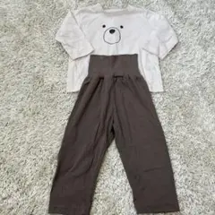 ベビーパジャマ クマの顔プリント サイズ80