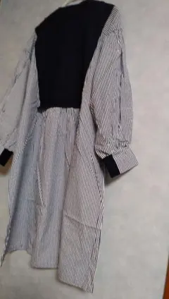 ネイビー ストライプ 長袖ロングワンピース新品!