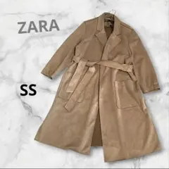 ZARA ザラ　スエードロングコート ガウン トレンチ　ベージュ　XS