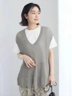 chocol raffine robe透かし柄ニットベスト