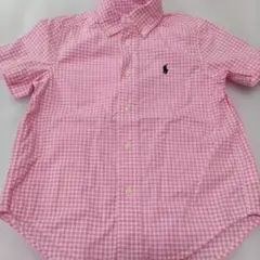 Ralph Lauren 4T半袖シャツ ピンク チェック