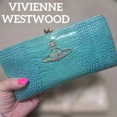 と*ん様 VIVIENNE WESTWOOD ガマ口　クロコダイル型押し 長財布