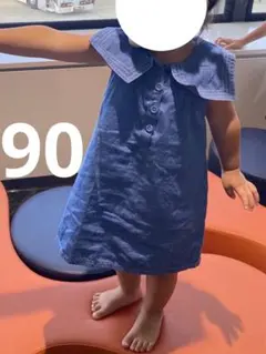 petit main デニムブルー ワンピース 90cm