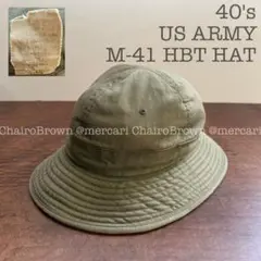40s US ARMY M41 HBT ビンテージ ヘリンボーン ハット WW2のサムネイル