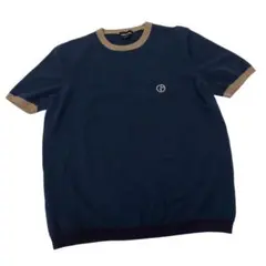 CHANEL シャネル ヴィンテージ ロゴ刺繍カットソー 半袖Tシャツ 茶色