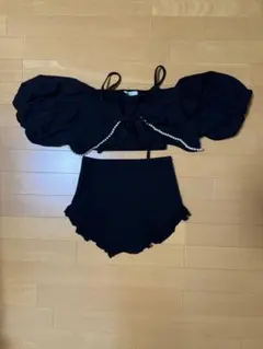 ナイスクラップ swimwear/フリルトップス+ミニスカート 水着 黒 - メルカリ
