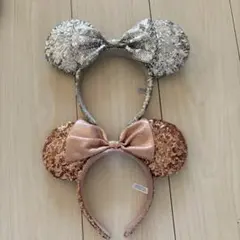 ディズニー スパンコールカチューシャ 2個セットキラキラ