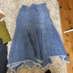 デニム フレアスカート ライトブルー