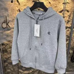 Calvin Klein グレー ジップアップパーカー M