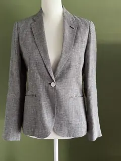 【極美品】ユニクロ×イネス リネンテーラードジャケット 08ダークグレー M