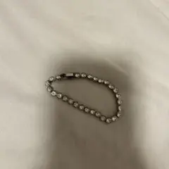 Swarovski シルバーカラー ラインストーン テニスブレスレット