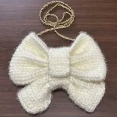 リボンバッグ ハンドメイド ホワイト