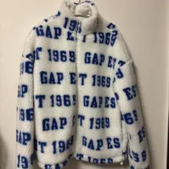 GAP フリースジャケット YXL ホワイト/ブルー