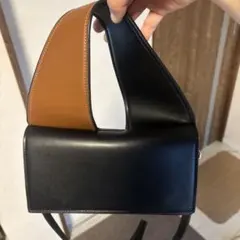 DFFUR ディフル　バイカラー 2wayショルダーバッグ ブラック ブラウン