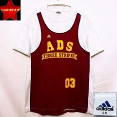 90s adidas バスケ タンクトップ Tシャツ レイヤード デサント製 白