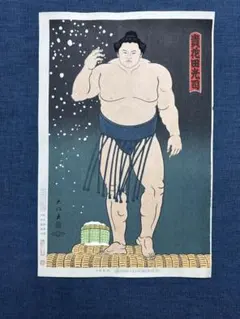 残僅少！大相撲錦絵 木下大門 木版画「横綱大鵬土俵入り」 - メルカリ