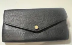LOUIS VUITTON ブラックレザー 長財布 スペイン製