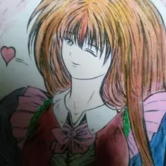 手描きイラスト　オリジナル　ウエイトレス　原画