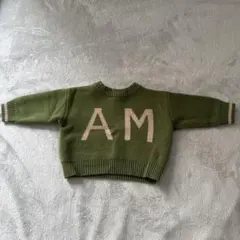 オリーブグリーン ニットセーター AM