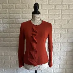 クリスチャンオジャール【F】カーディガン フリル 比翼ボタン レディース