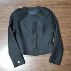 BURBERRY黒ノーカラージャケット36サイズのサムネイル