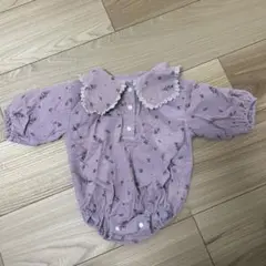 花柄ロンパース フリル襟付き　秋冬　70