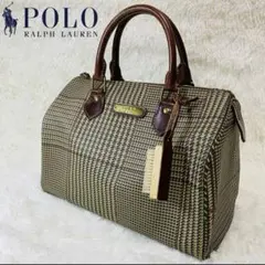 げ*か様 ポロラルフローレン ミニボストンバッグ　ハンドバッグ PVC レザー