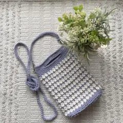 かぎ針編みスマホショルダーバッグ