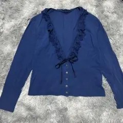 美品　HIROKO BIS ヒロコビス　ニットカーディガン　ボレロ　パープル系 HIROKO BIS - 美品 HIROKO BIS ヒロコビス ニットカーディガン ボレロ