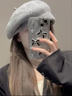 リボンデザイン iPhone14plusケース クリア