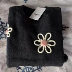 PERSON'S 花柄刺繍 ニットセーター